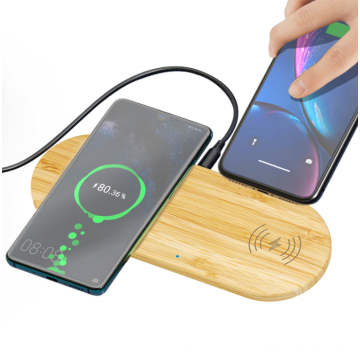 ECO-Friendly natural wood bamboo wireless charger fast charging  portable wireless charger bamboo wireless charger